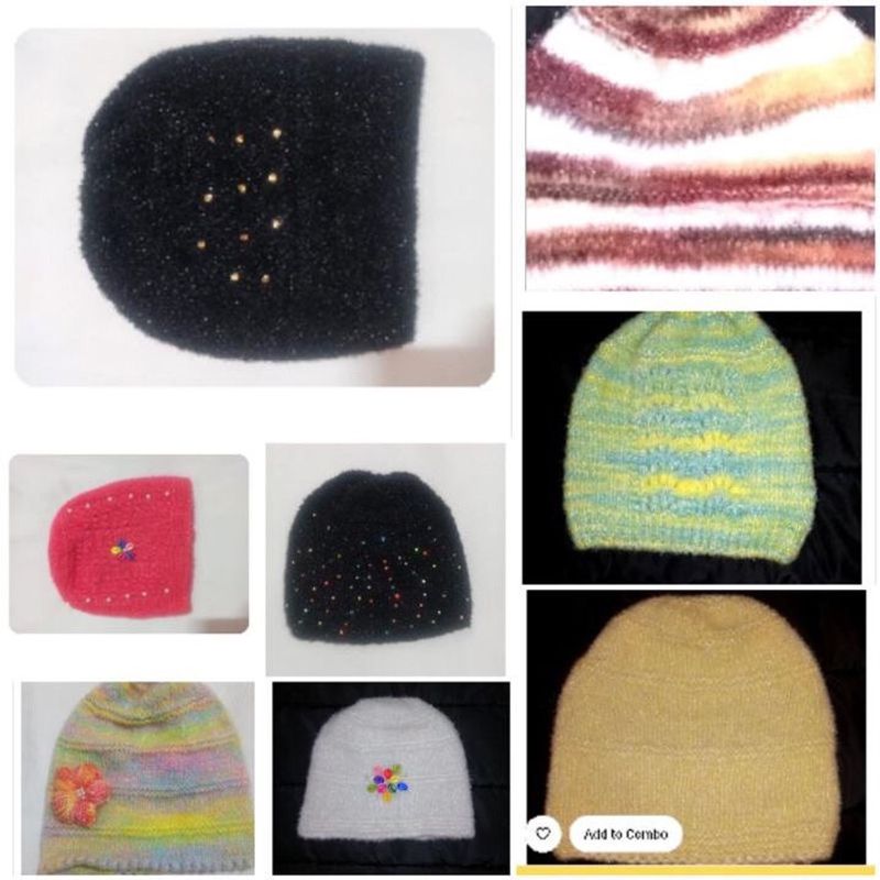 Handmade Woolen Designer Caps Combo For Aliza