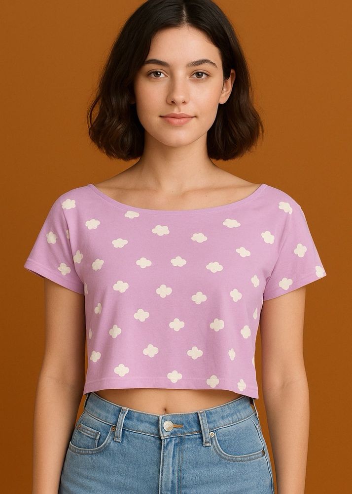 ☁️ Adorable Pink K by Jennyfer Lavender Cloud Crop