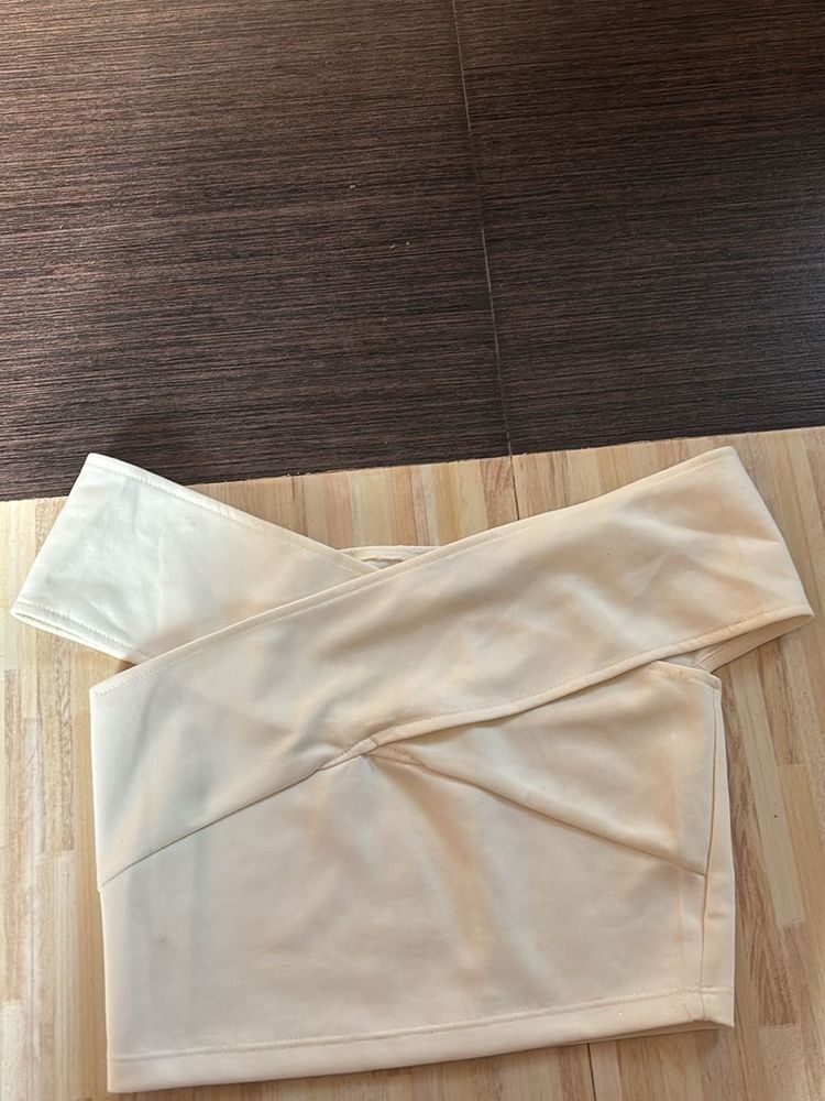 Beige Off-Shoulder Top