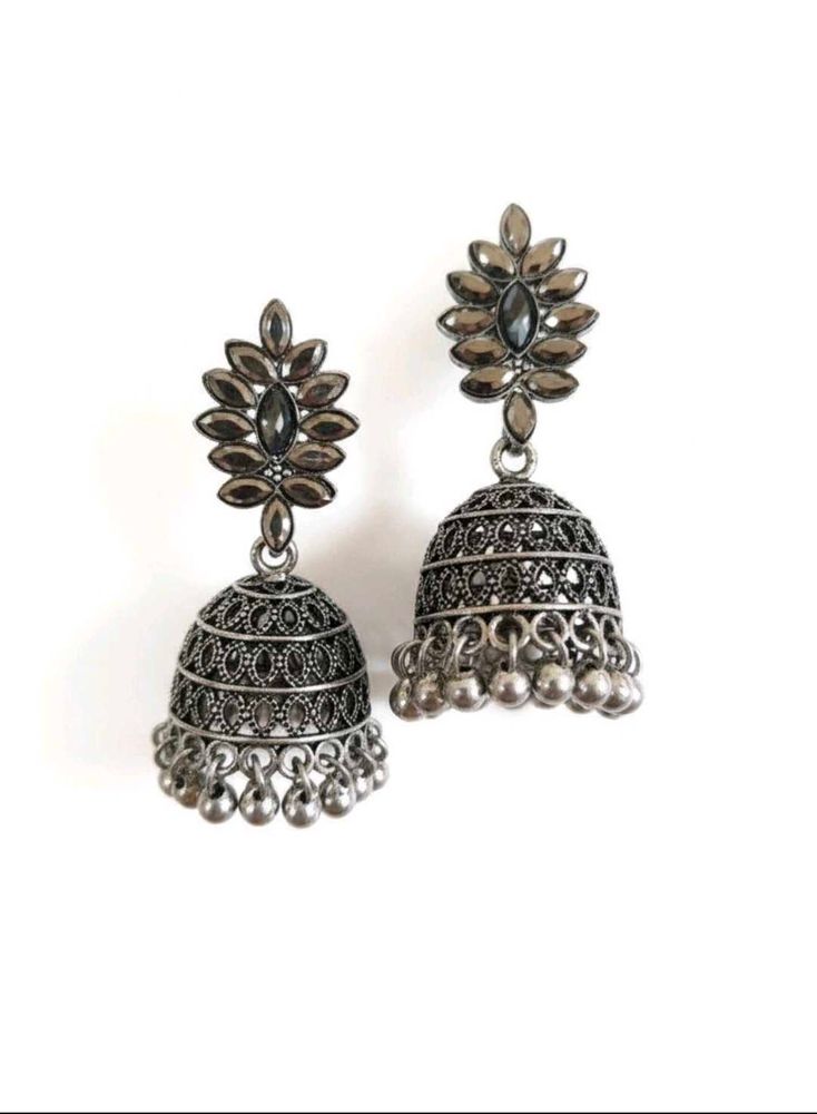Silver Jhumka Earrings
