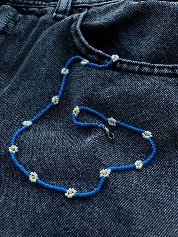Daisy Beaded Necklace💙