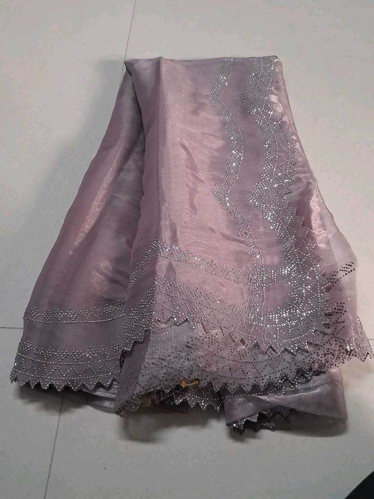 Elegant Lavender Embellished Saree