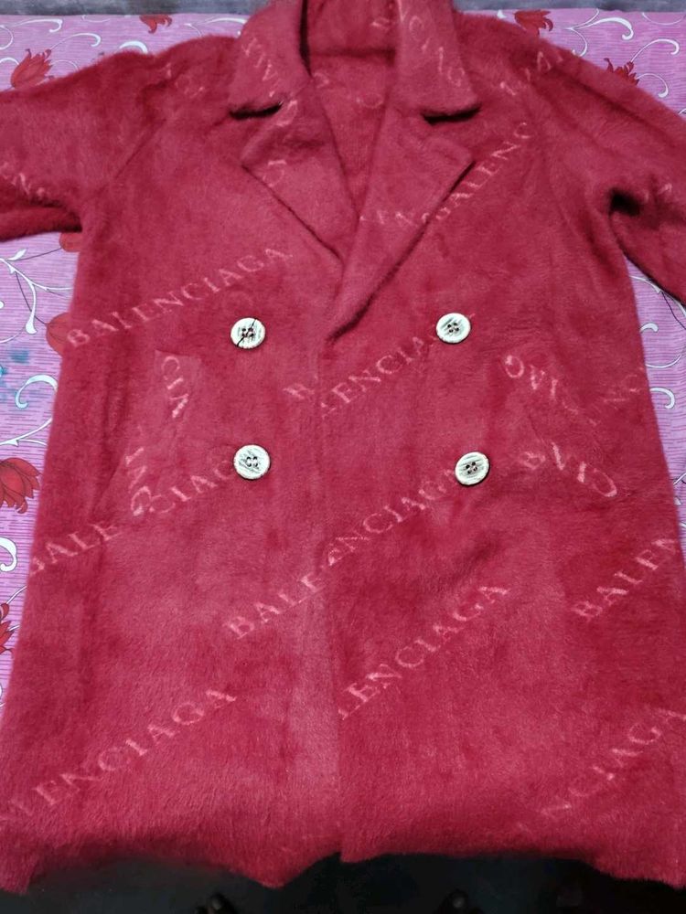 Burgundy Balenciaga Coat