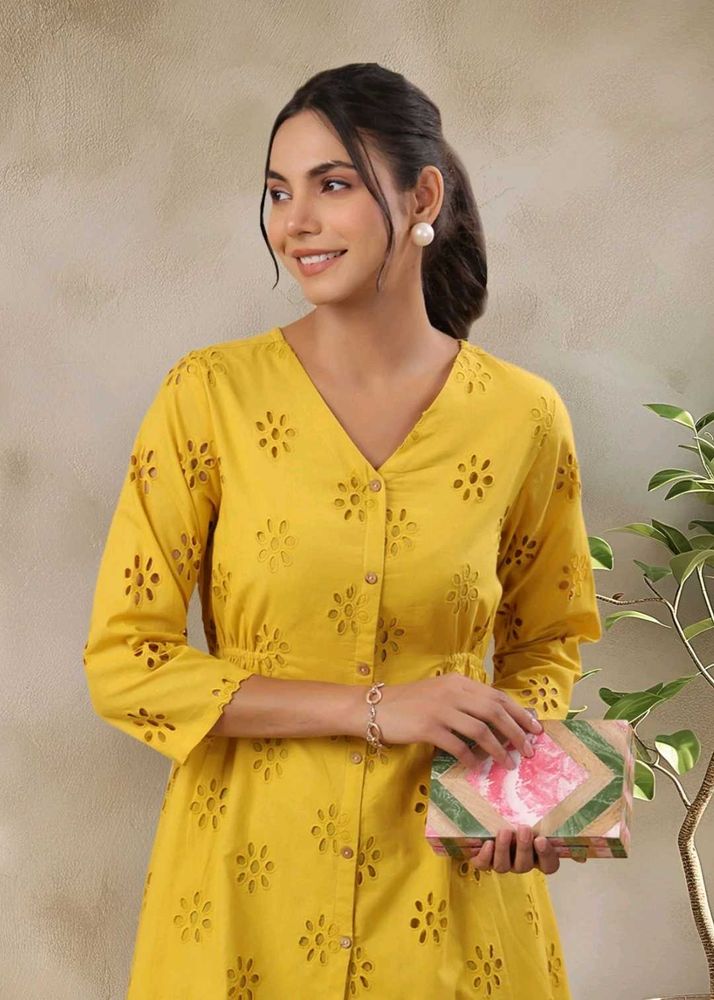 Brand Schiffli Cotton Kurta