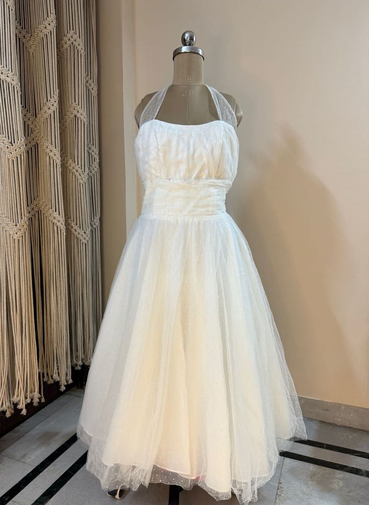 White Ball Fluffy Dress (Bust: 36-38)