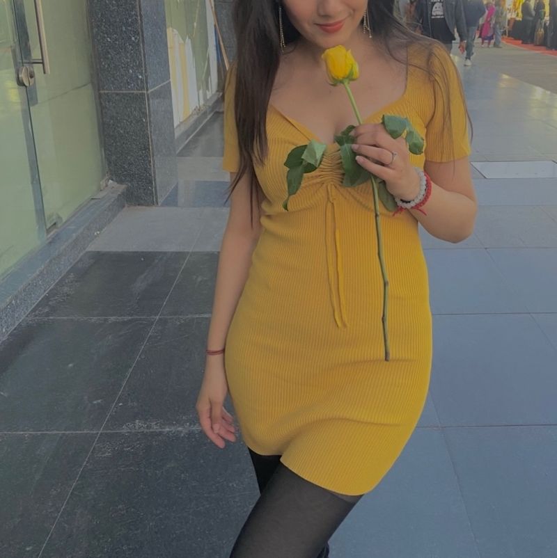 Beautiful Mustard Colour Dress