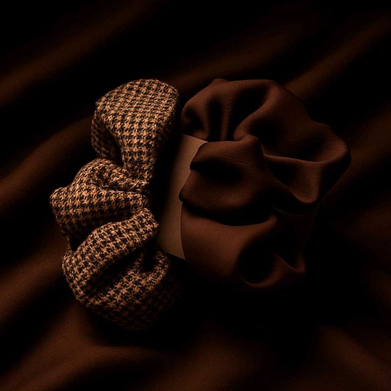 Elegant Duo Scrunchie Set –Classic Brown &amp; Vintage