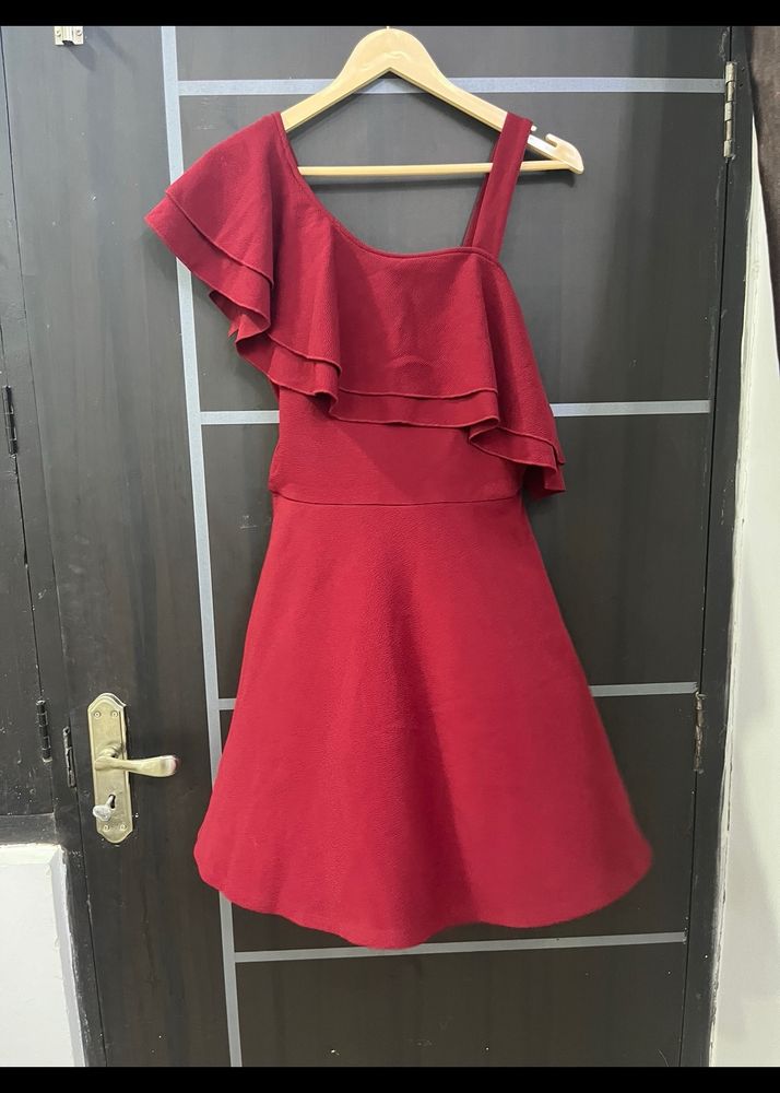 Maroon Flared Dress