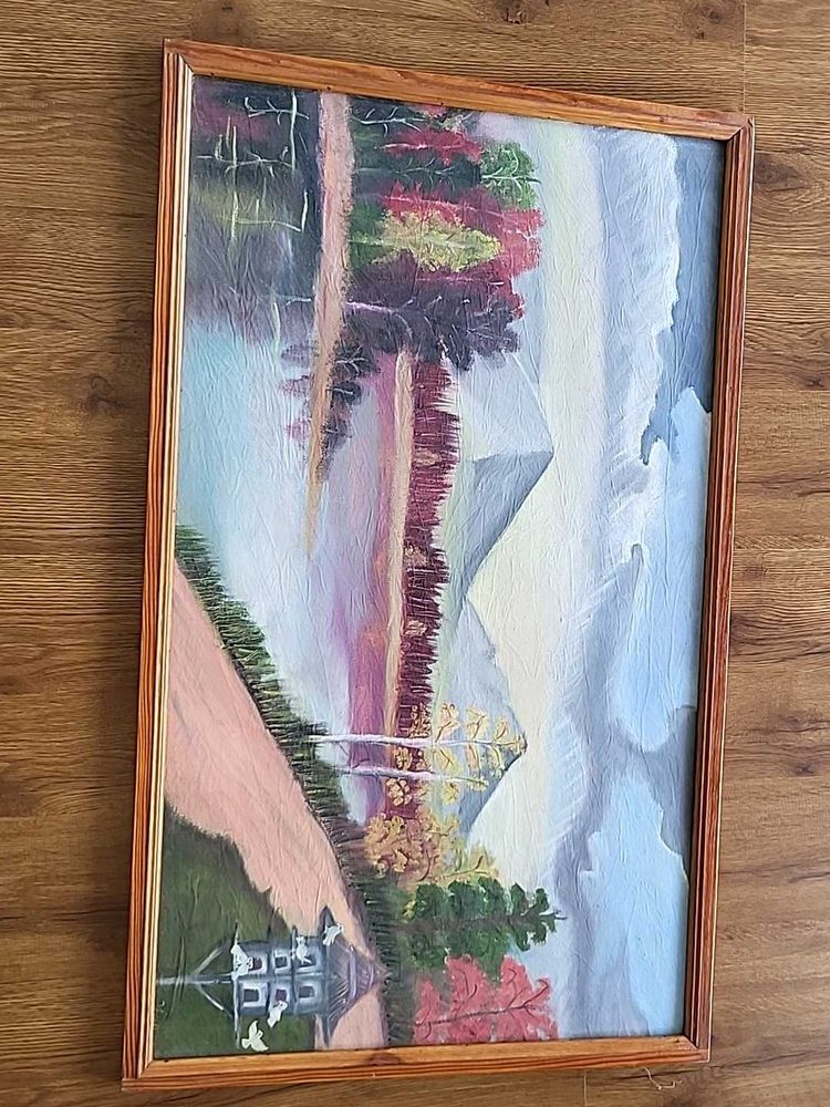 Framed Landscape Oil Painting