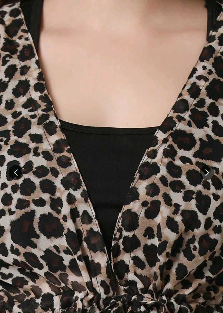 Leopard Print Long Shrug