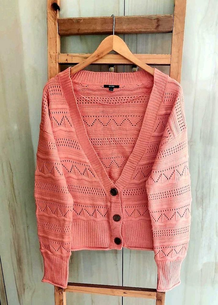 Peach Colour Designer Cardigan Size-40-42