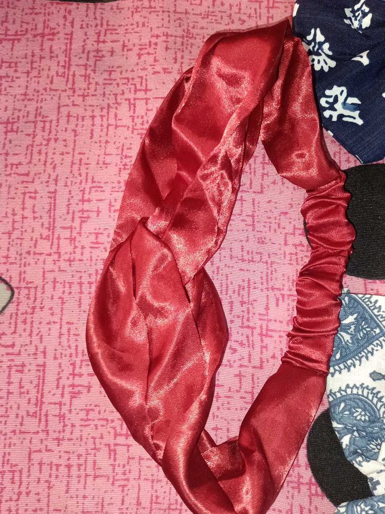 Red Satin Twist Headband