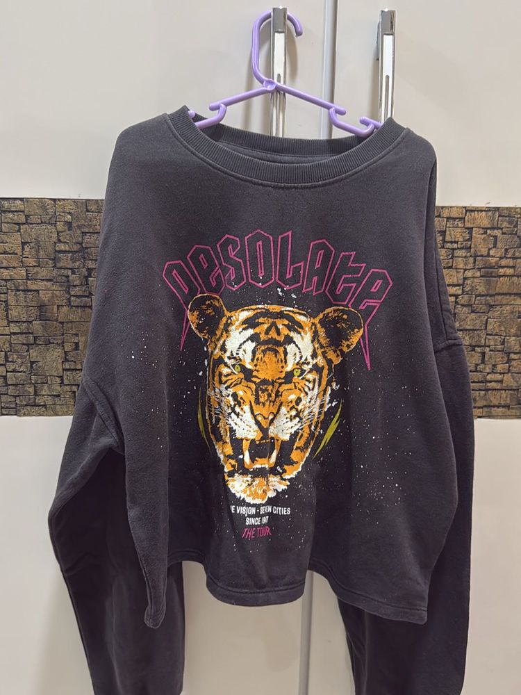 h&amp;m cropped sweatshirt