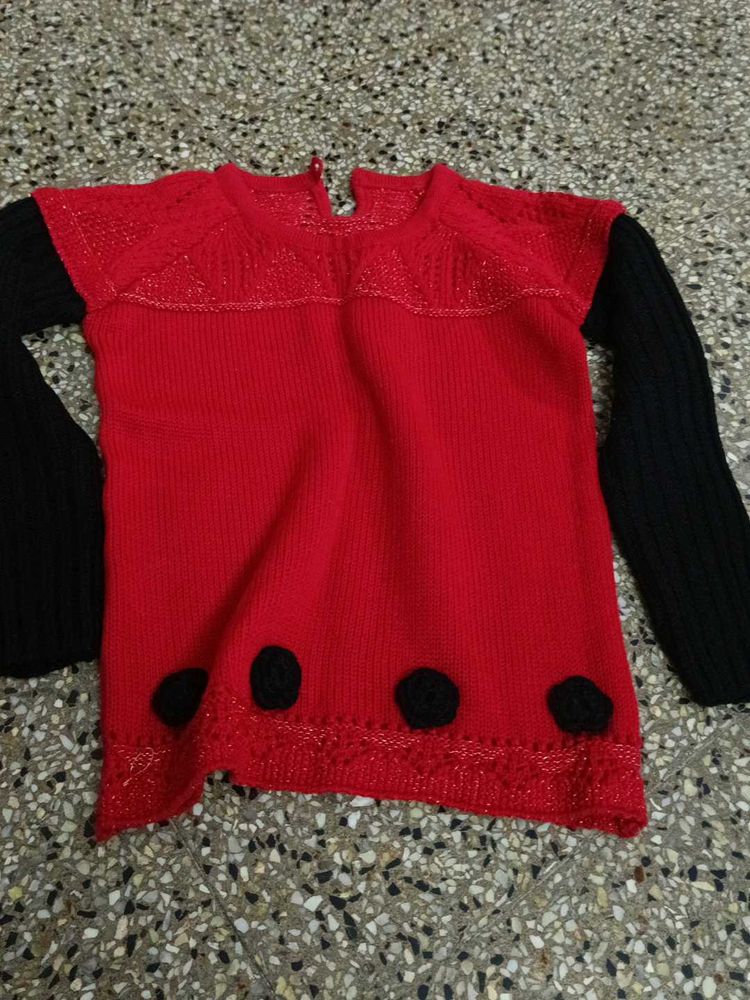 Red N Black Sweater For Kids