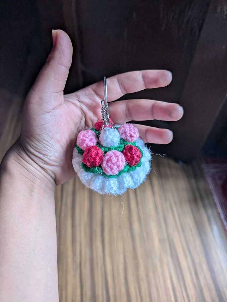 Crochet Floral Keychain