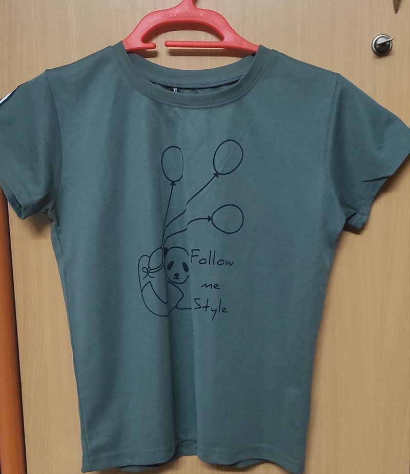 Grey Green Causual Top
