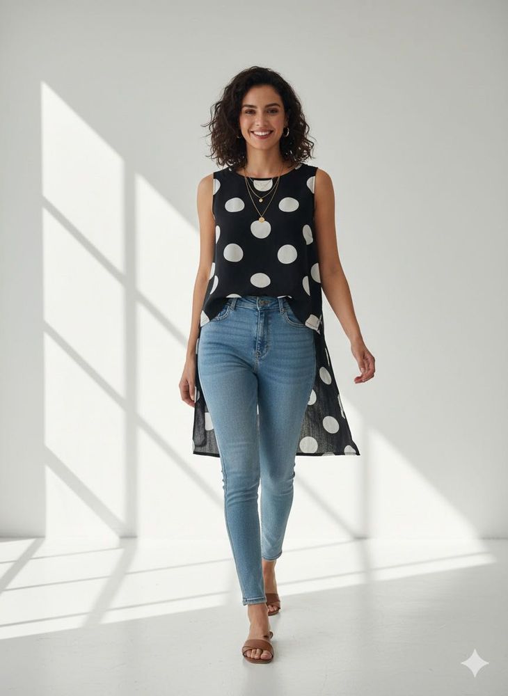 Polka Dot Sleeveless Top