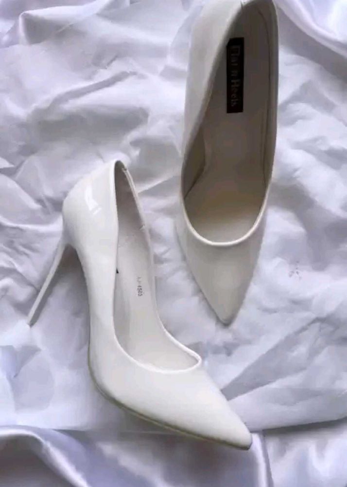 White Stilettos Pumps