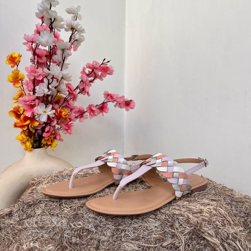 Woven Detail Thong Sandals