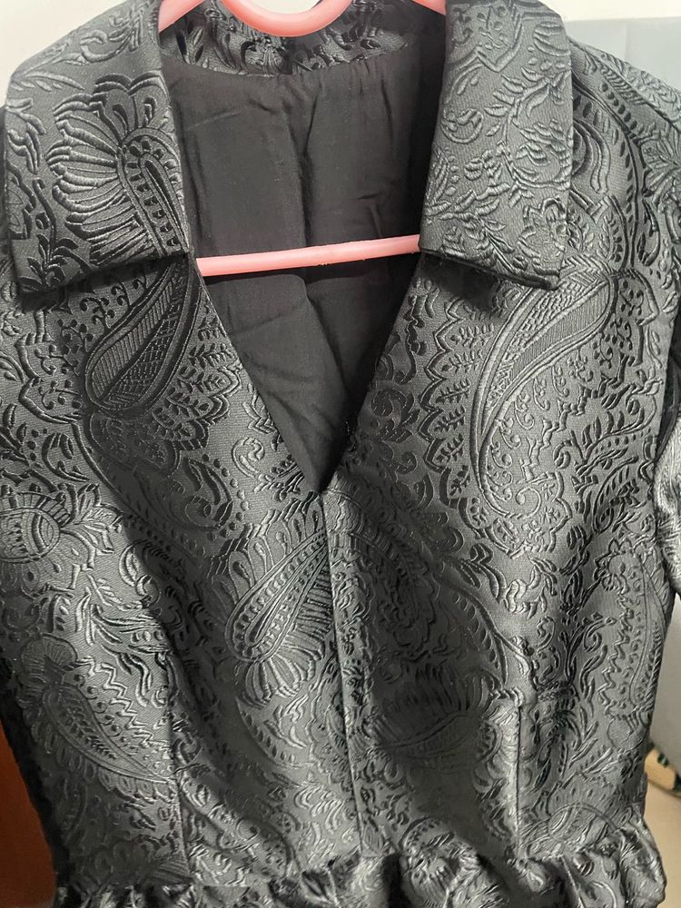 Black Paisley Blazer Dress
