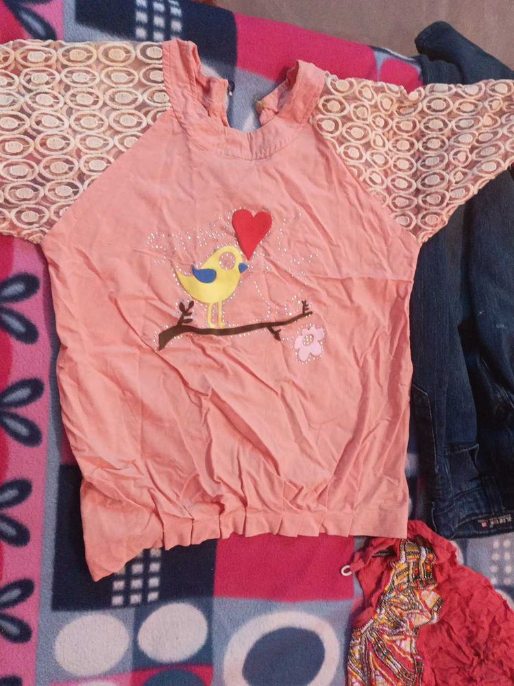 Cute Bird Applique Baby Top