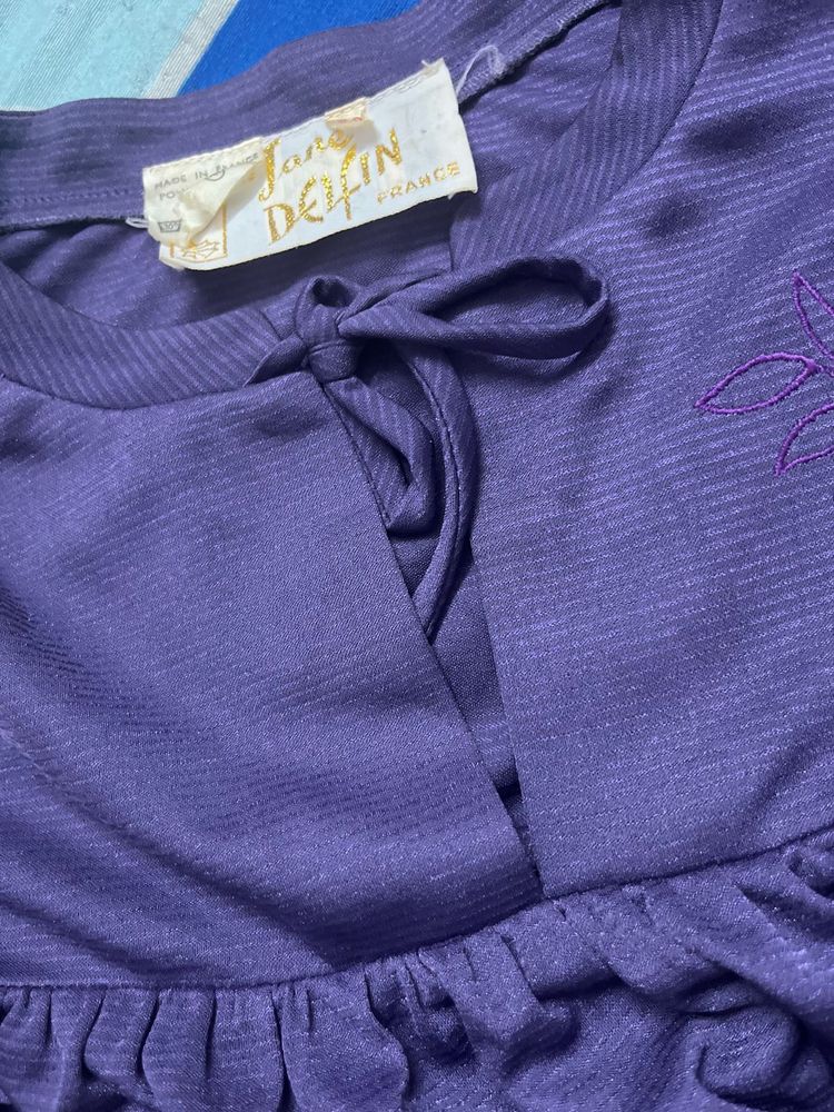 Vintage Maxi Dress With A Mixed Shade Of Purple