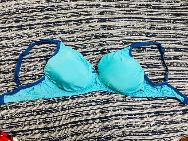 Branded Padded Bra Blue Colour