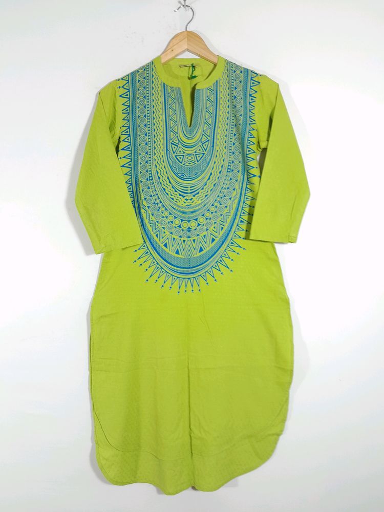 Global Desi Green with Blue Prints  Kurtis(Women&#39;s)