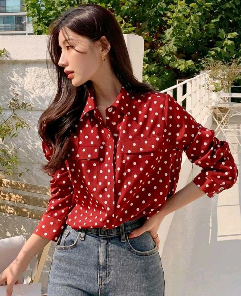 Polkadot Button Down Shirt