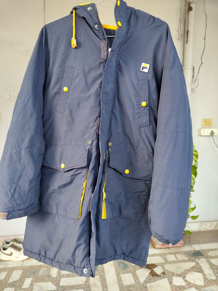 FILA Blue Hooded Puffer Jacket