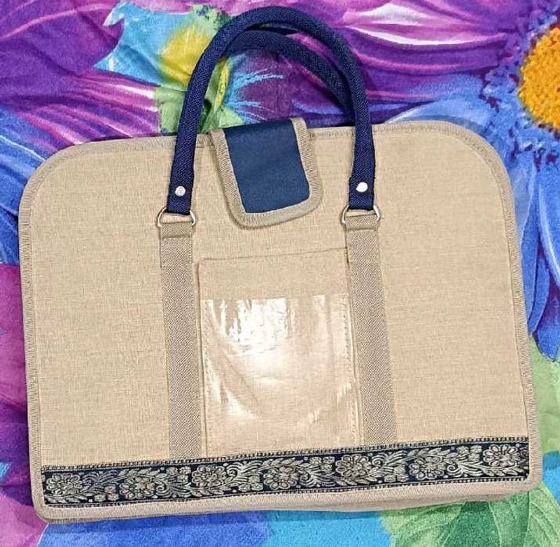 Elegant Beige Colour Jute Handbag