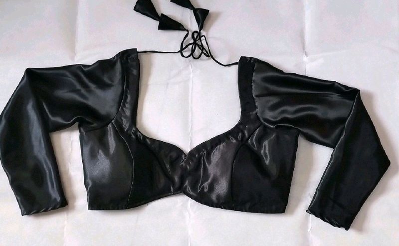 Satin Padded Full Sleeve Back Hook Blouse