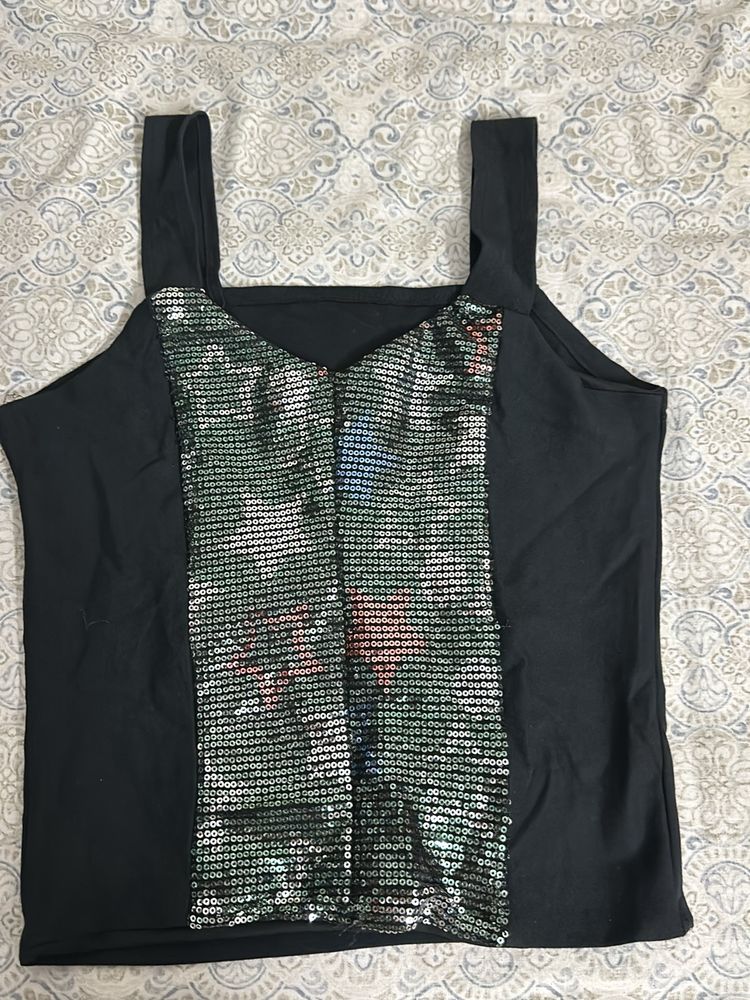 Sequin Embellished Tank Top