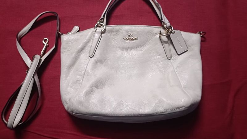Coach Kelsey Cream Leather Crossbody Bag