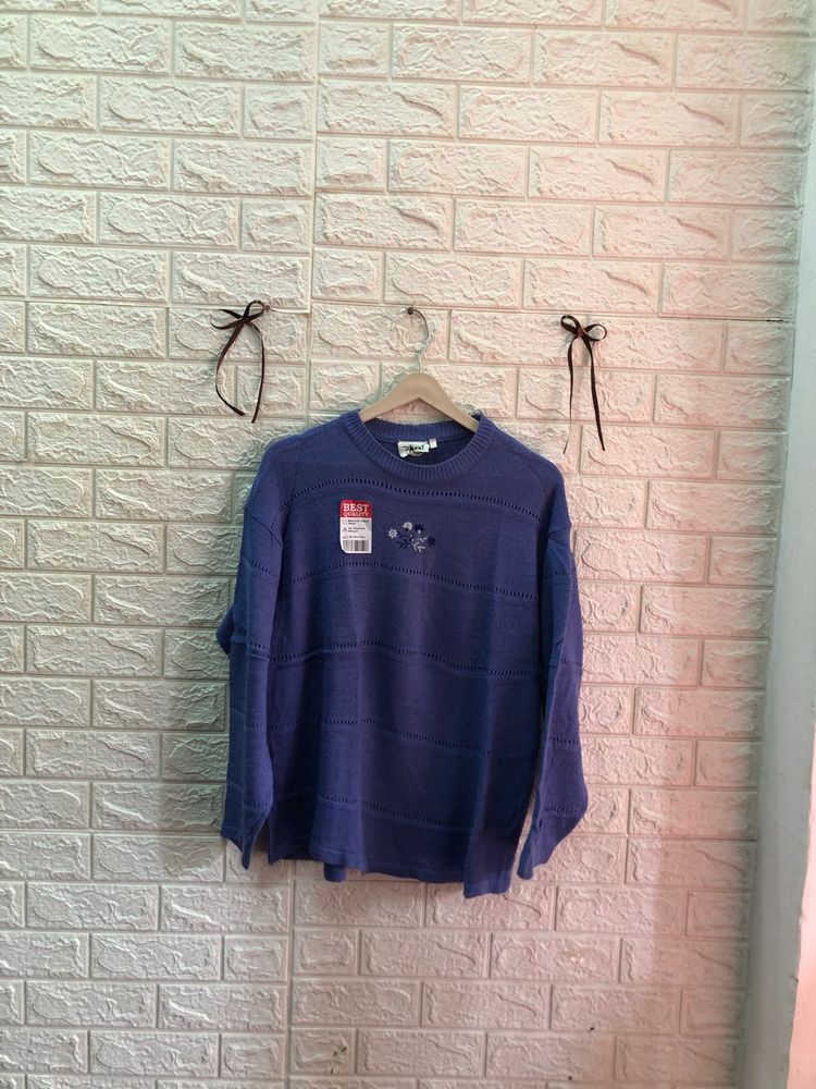 Vintage Blue Knit Sweater🌷