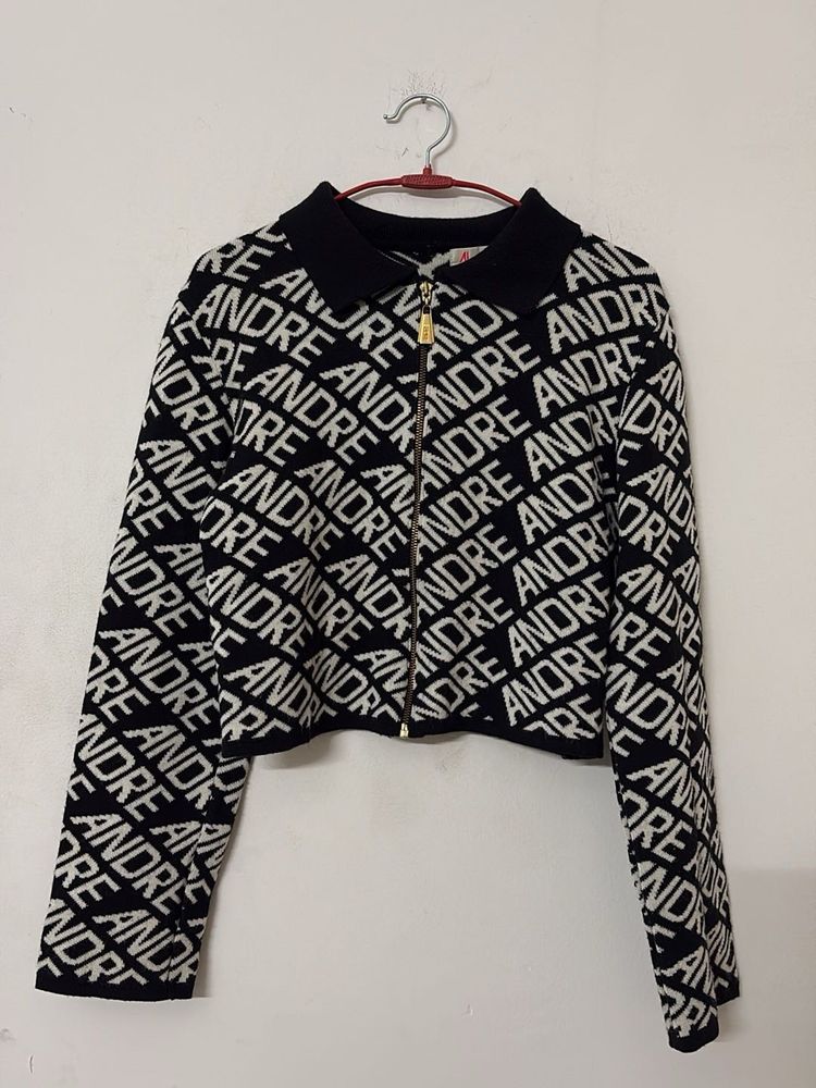 ANDRE Patterned Zip-Up Jacket