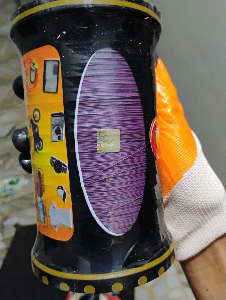 Chinese Plastic Purple Manjha With Golden Chip