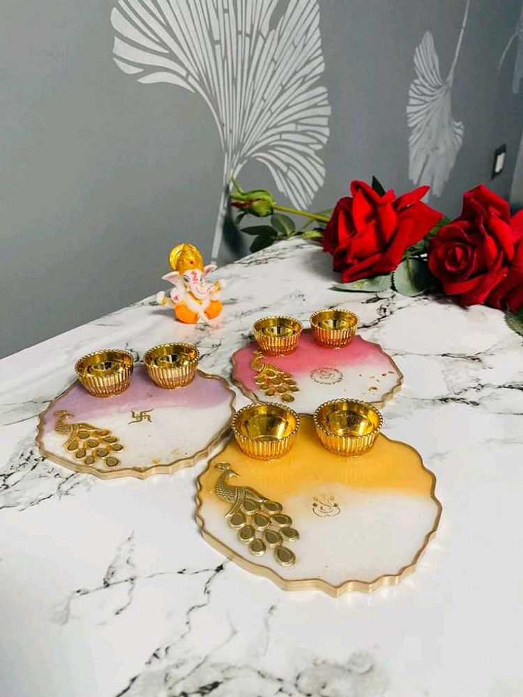 Resin Pooja Thali 6&#34; One Piece