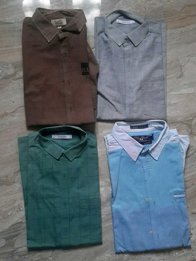 Solid Men Shirt Combo Size L 40