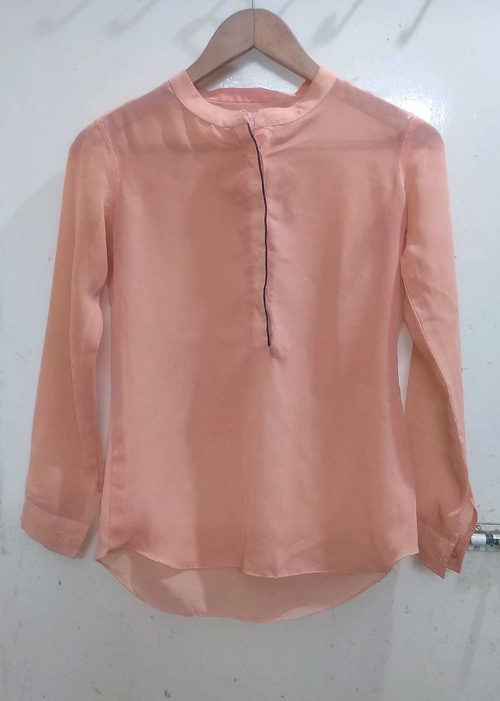 Peach Chiffon Blouse