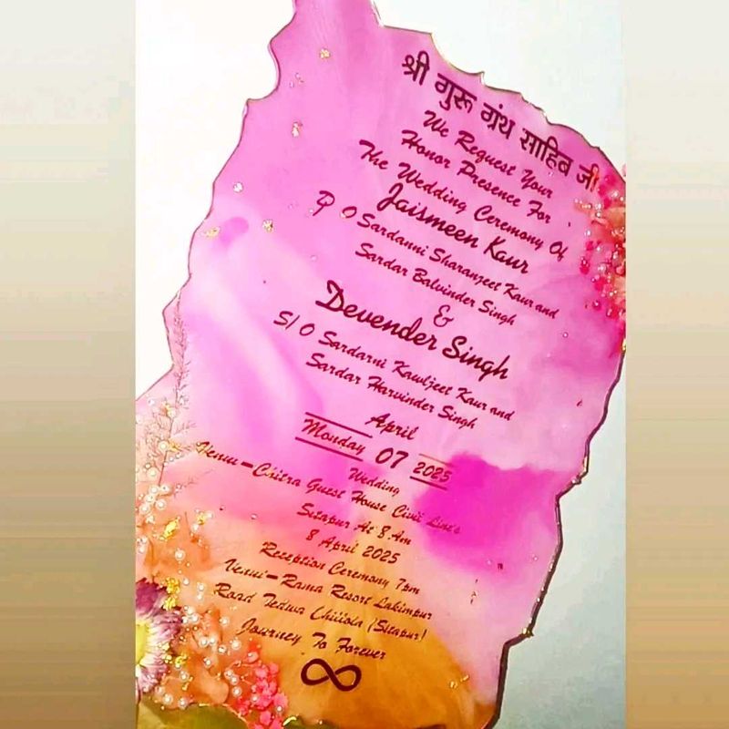 Resin Wedding Invitation Card Customized Your