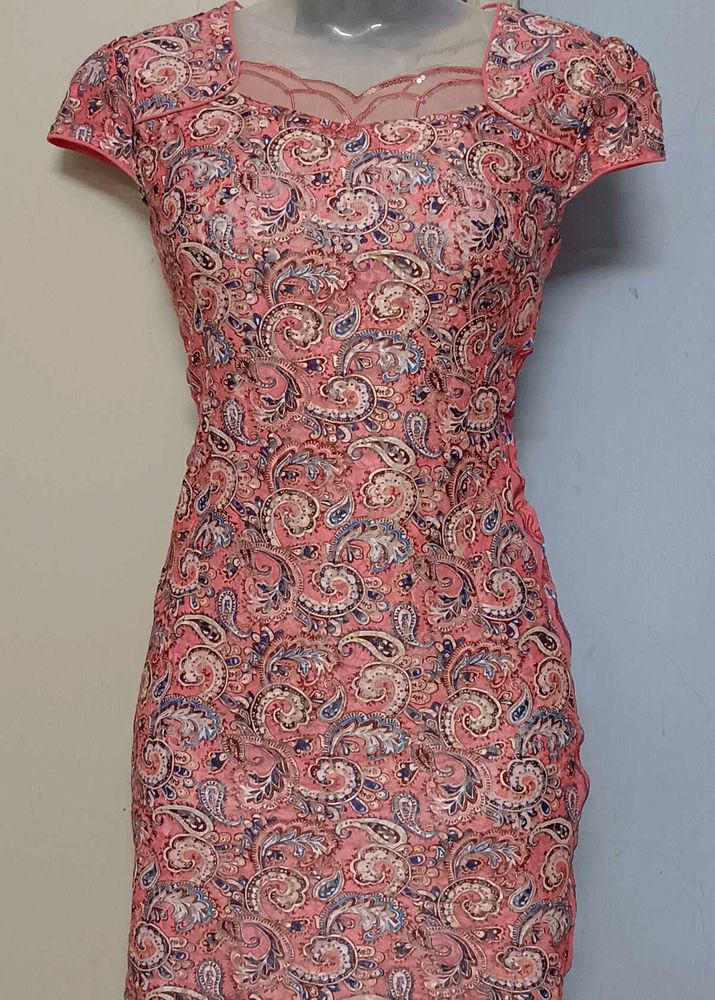Korean Pink Paisley Party Dress