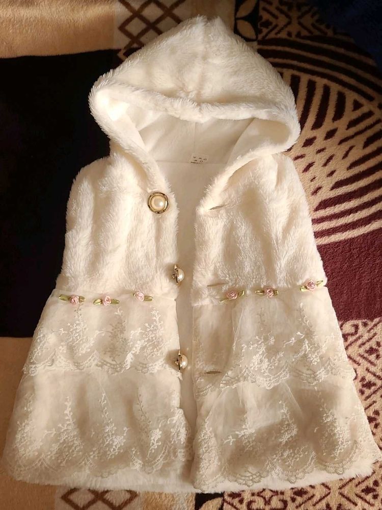 Adorable Cream Hooded Cape