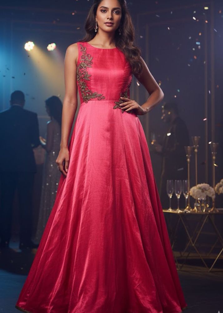 Elegant Pink Gown with Embellishments