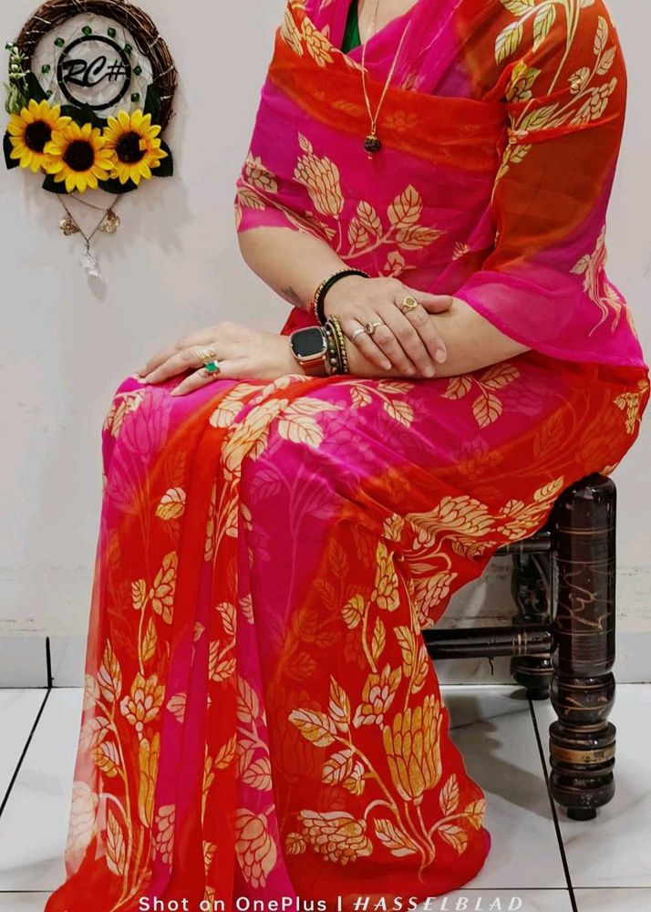 Floral Print Saree