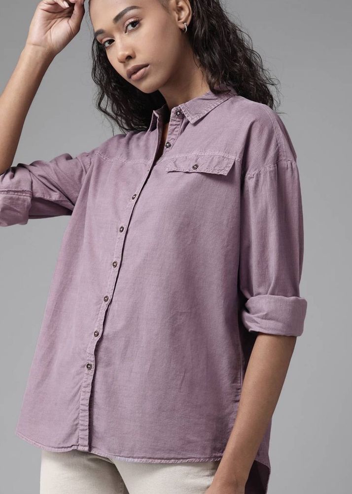 Roadster Mauve Cotton Casual Shirt