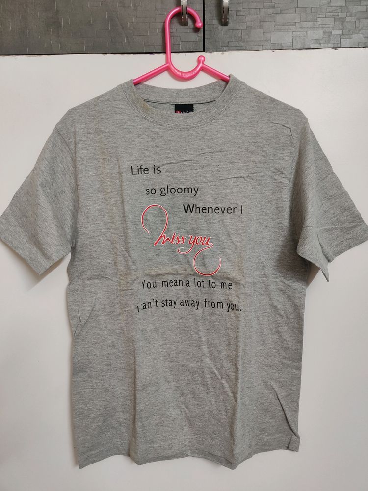 Grey colour Printed t-shirt