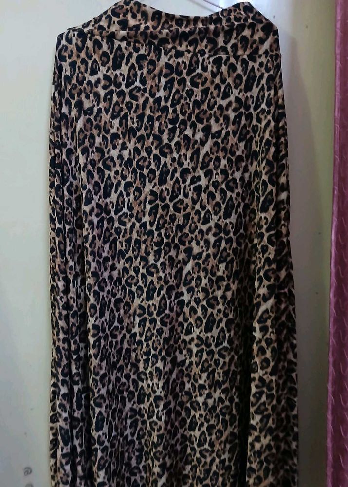 Animal Print Satin Skirt