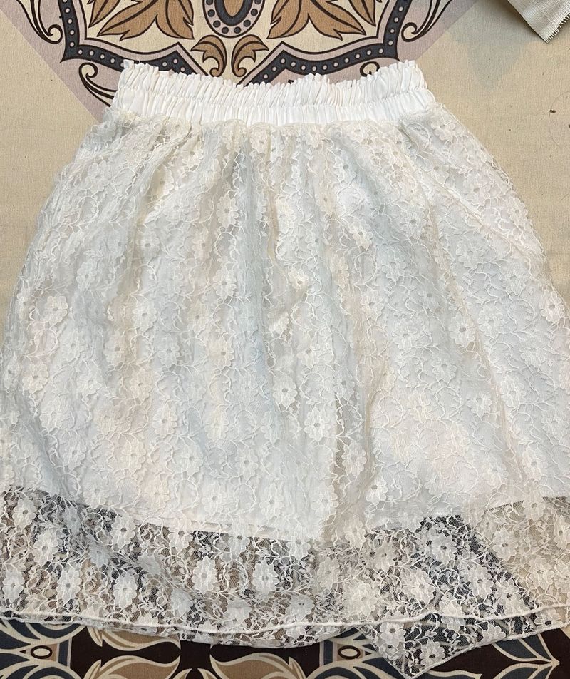 Sheer Floral Midi in Classic White