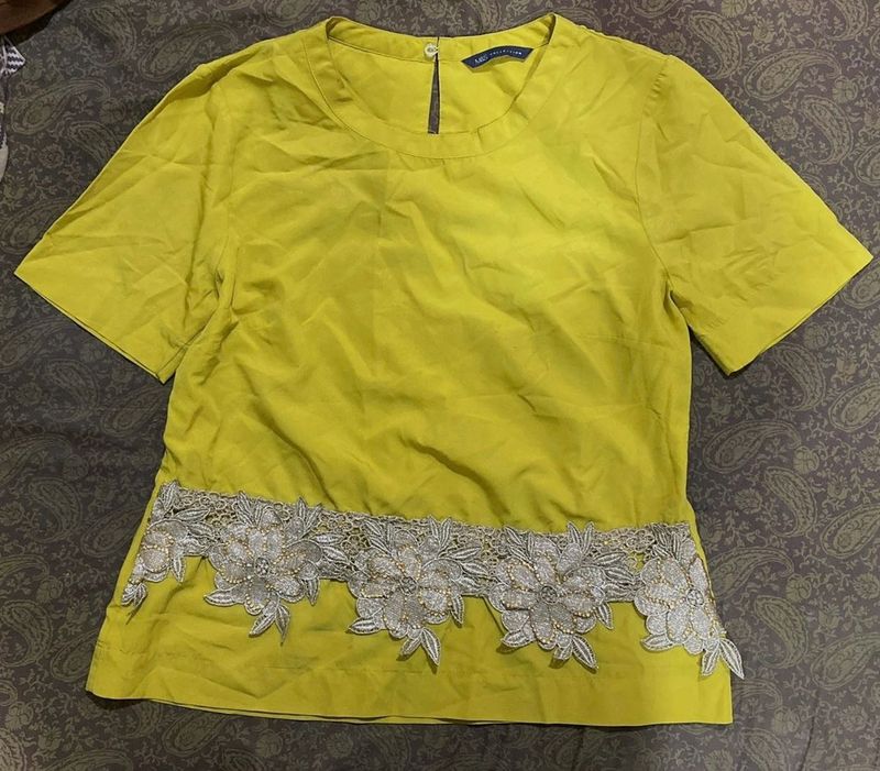 Top With Gold Lace